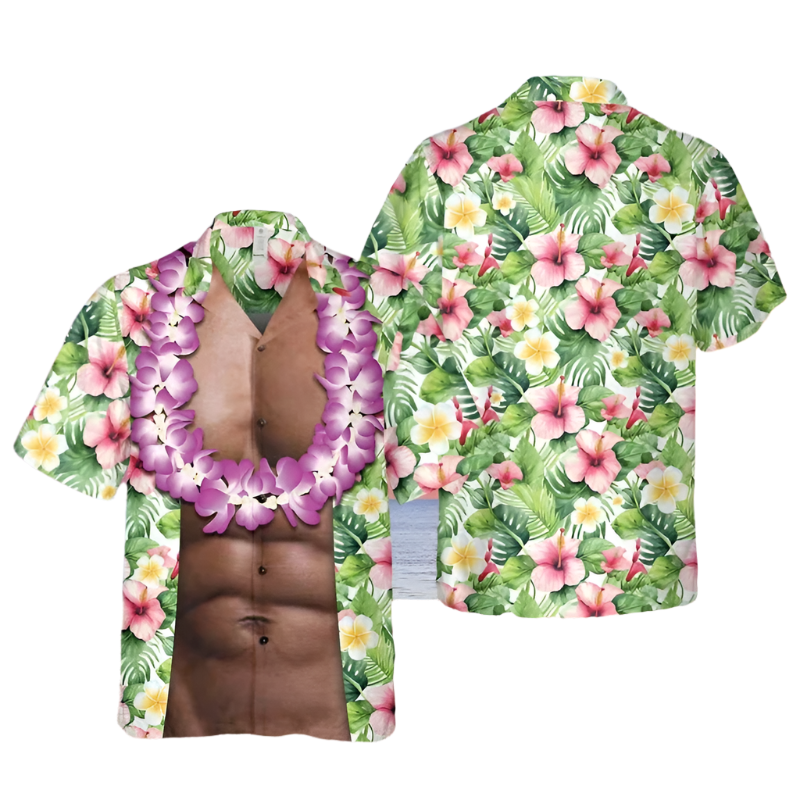 Hawaii sea beach 3D print shirt with cosplay oversized design for tropical resort summer fashion
