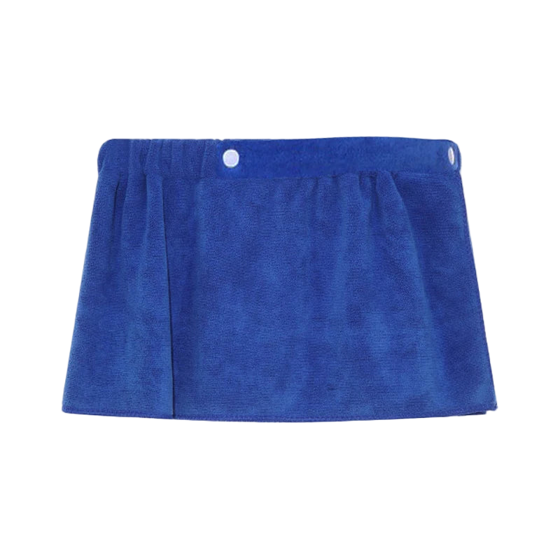 Blue towel with two hooks on a white background