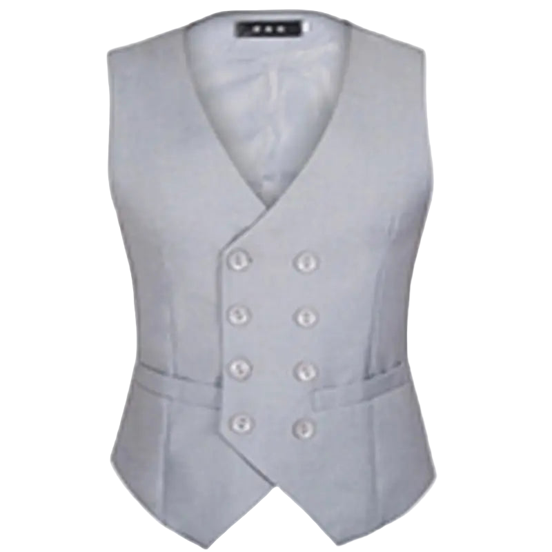 Gray vest with buttons on a white background