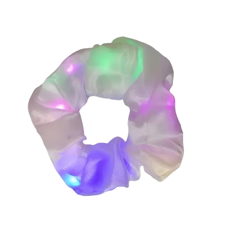 LED light up scrunchie with flashing design for glow parties