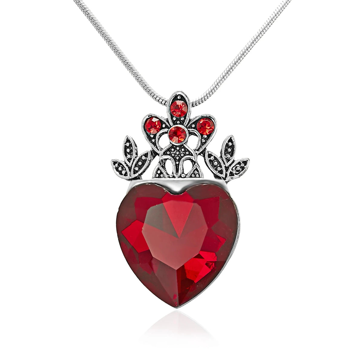 Evie Royal Red Heart Necklace Tiara Descendants Red Heart Crown Jewelry Set Queen of Hearts Eive Costume for Girl Teen Halloween
