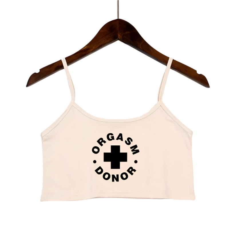 Summer letter print tank with seamless backless design for resort wear