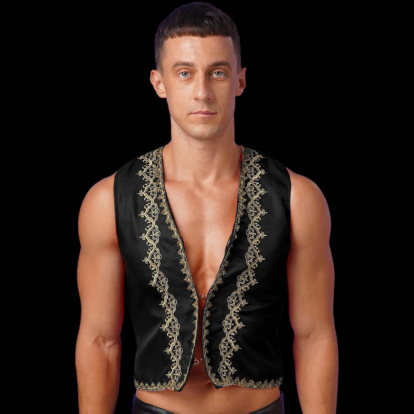 Men's Victorian Embroidered Vest | Medieval Halloween & Resort Theme Costume