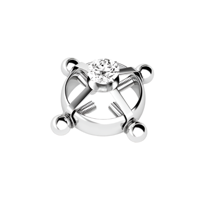 stainless steel nipple clamps with non-piercing rings for BDSM resort intimate accessories