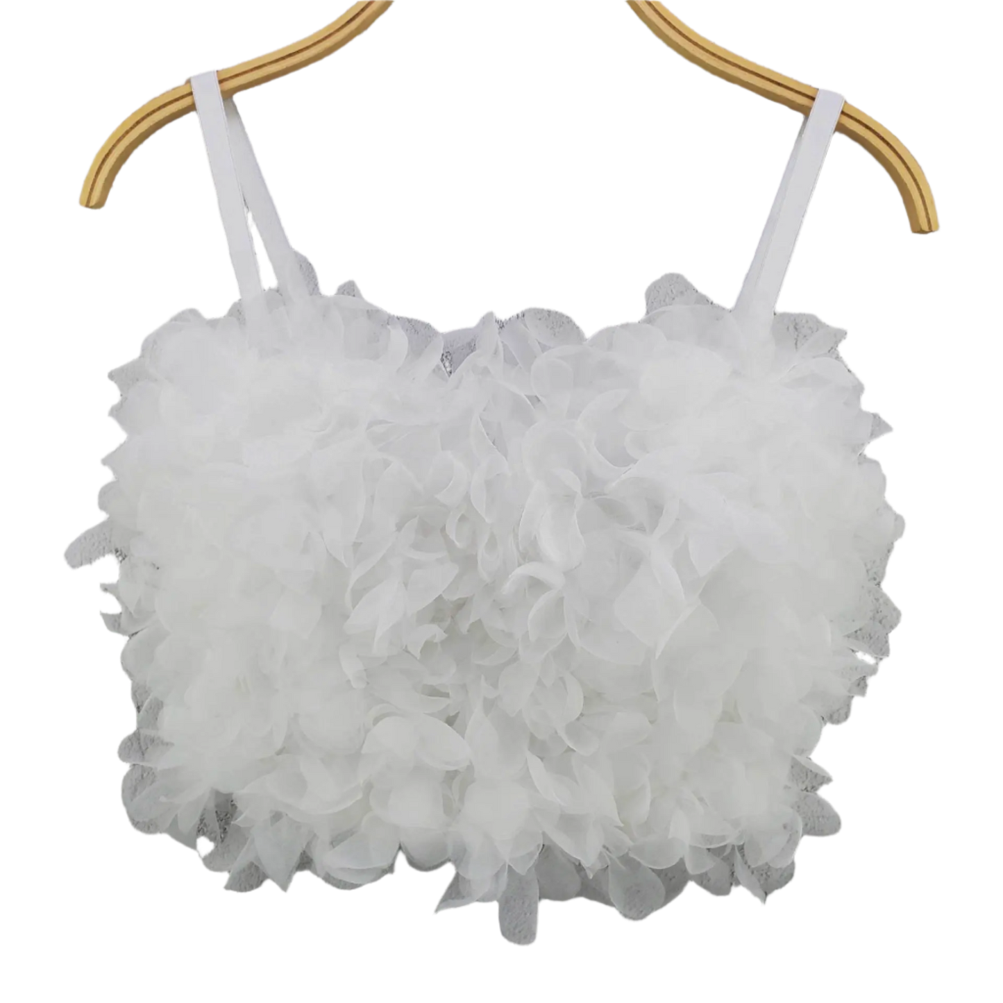 three-dimensional floral camisole with steel ring support for spring resort wear