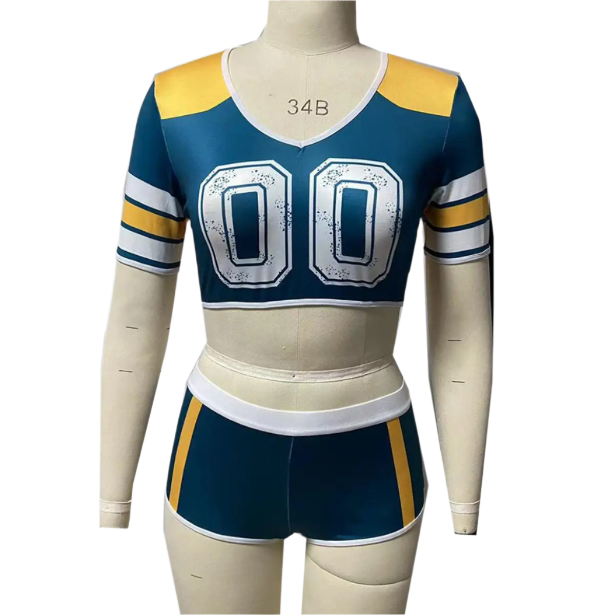 sexy cheerleading uniform two-piece with short sleeve design for sports-themed resort entertainment