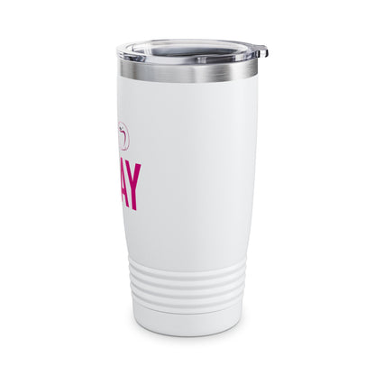 20oz Temptaion Ringneck Tumbler — Insulated Travel Cup with Gold Script