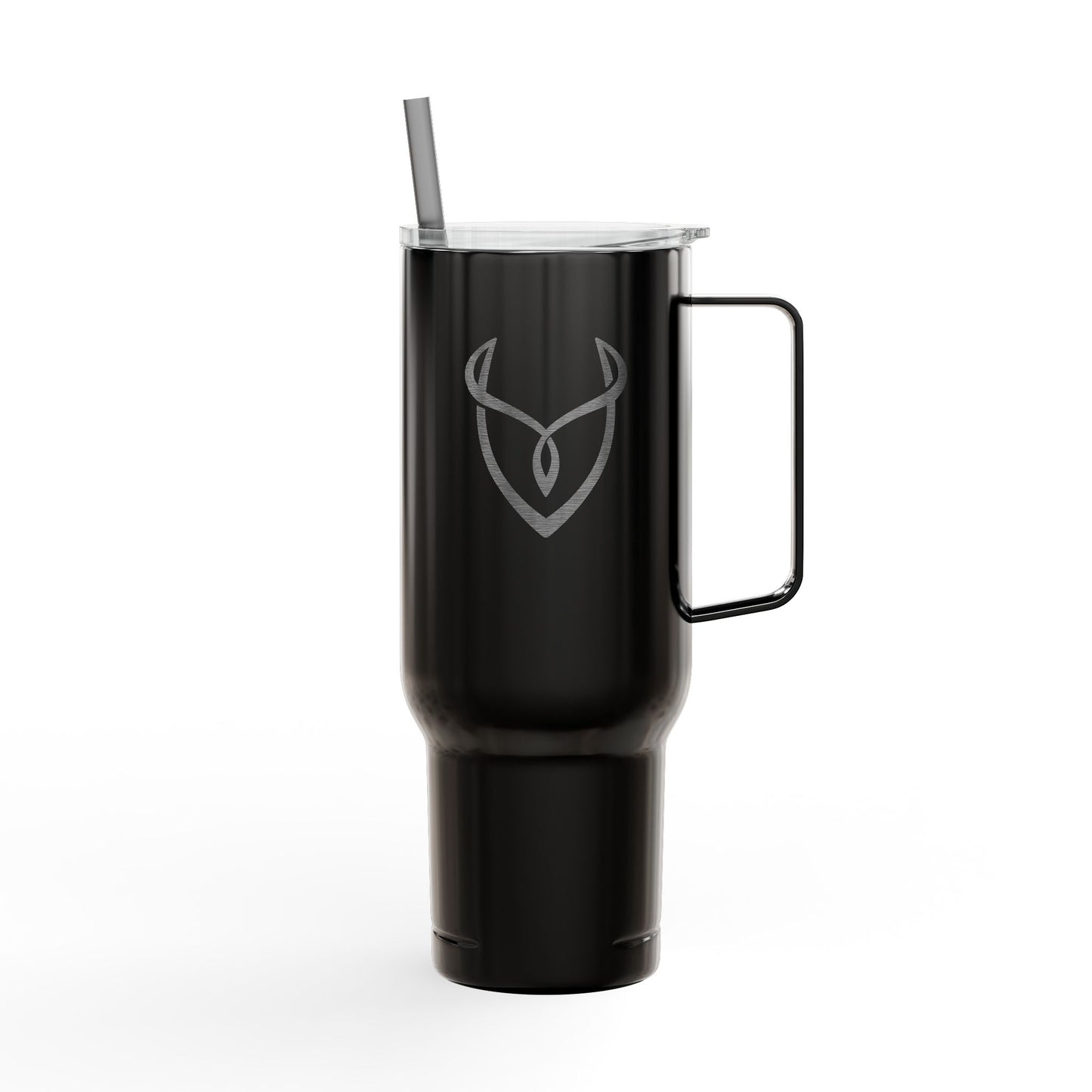 40oz Engraved Insulated Tumbler with Lid — Stainless Travel Cup with Handle