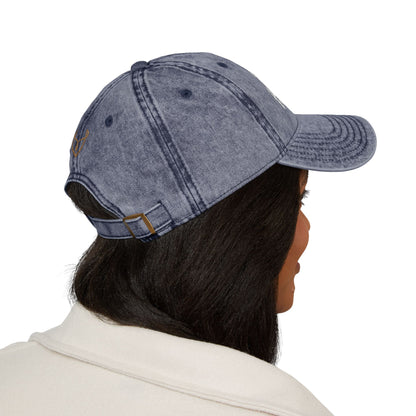 Embroidered 'Meet Us at the HOT Tub' Vintage Cap — Distressed Red Baseball Hat