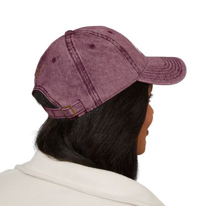 Embroidered 'Meet Us at the HOT Tub' Vintage Cap — Distressed Red Baseball Hat