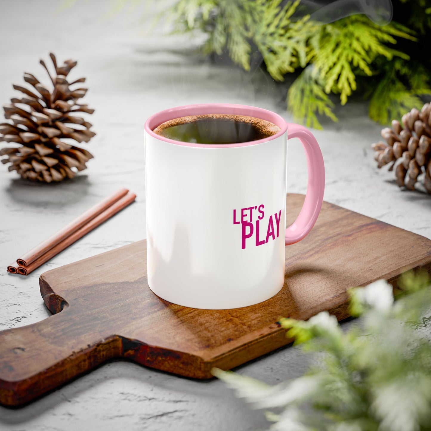 Let's Play Coffee Mug — 11oz & 15oz Colored Handle Mug