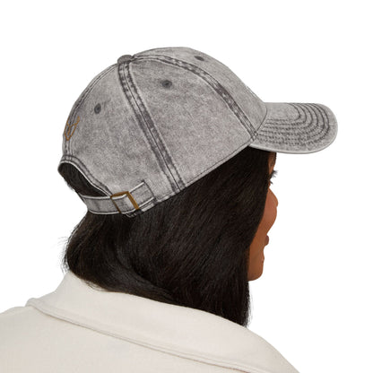 Embroidered 'Meet Us at the HOT Tub' Vintage Cap — Distressed Red Baseball Hat