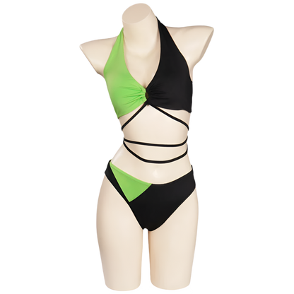 Shego-inspired two-piece costume with top and pants for resort theme nights

