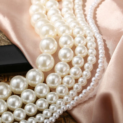 Trendy Vintage Multi Layer Pearl Choker Necklace for Women Fashion Simple 6--13mm Pearl Collar Necklace Wedding Party Jewelry