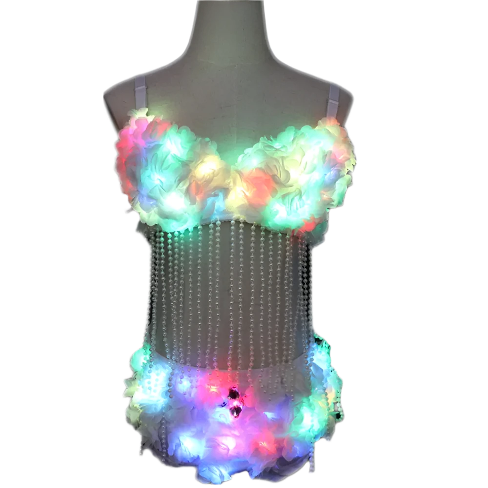 LED Light Luminous Bra Shorts Sexy Suit Women