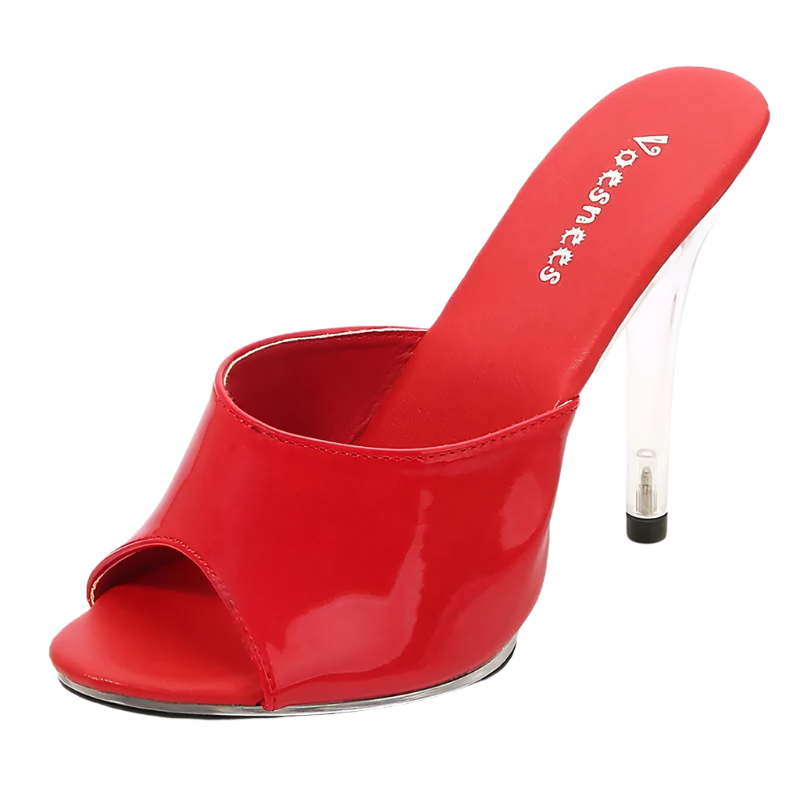 Seductive stiletto slippers with 11cm heel and open-toe design for versatile resort and office wear
