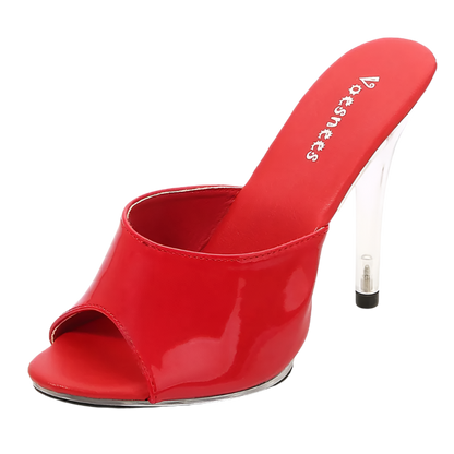 Seductive stiletto slippers with 11cm heel and open-toe design for versatile resort and office wear
