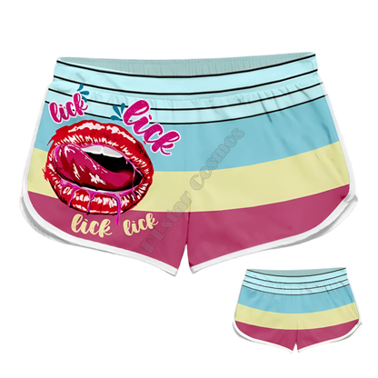 Couples Matching Flirty Message Beach Shorts featuring playful design, perfect for adult resort theme nights