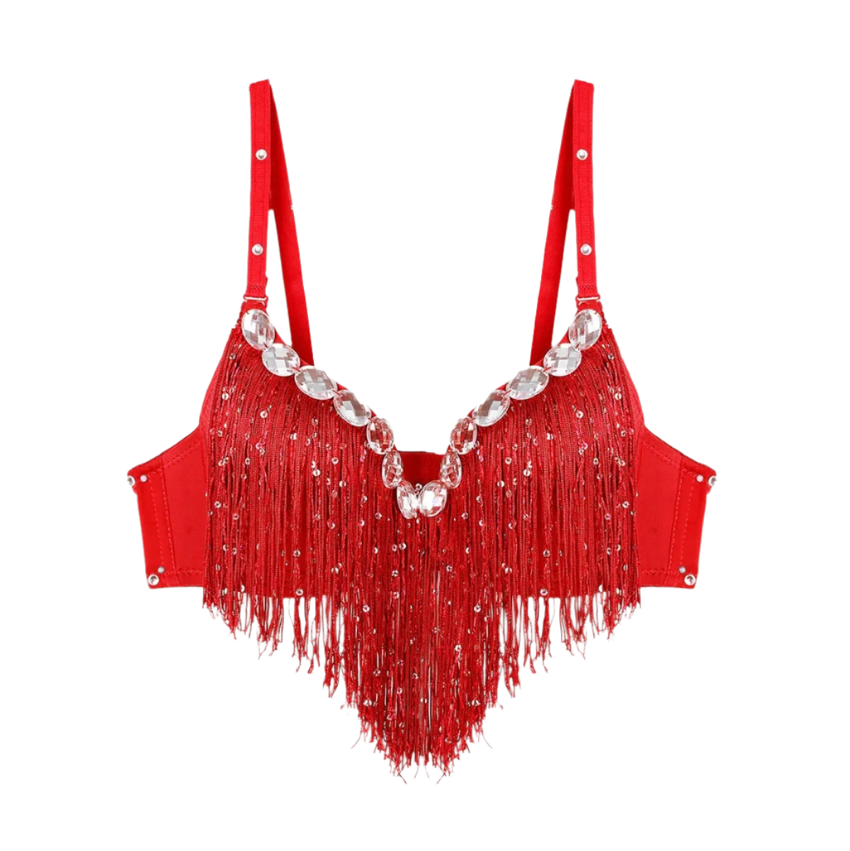 Women's Sequin Tassel Rhinestone Bra | Glamorous & Dazzling Lingerie