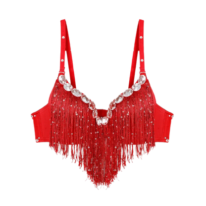 Women's Sequin Tassel Rhinestone Bra | Glamorous & Dazzling Lingerie