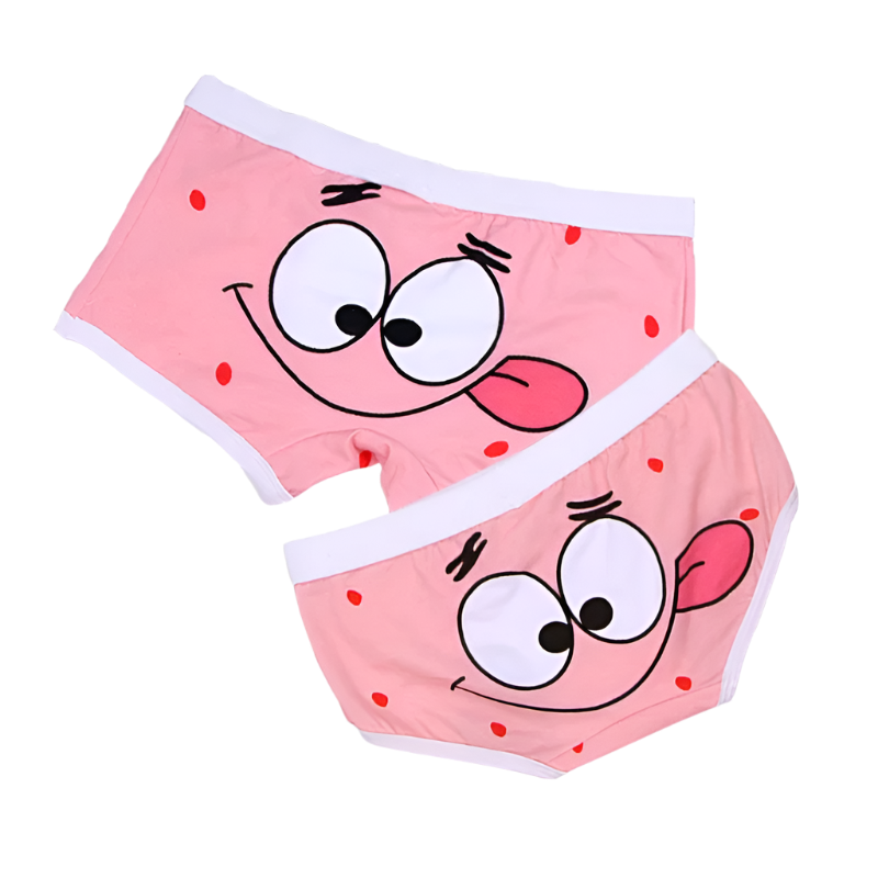 2pcs Fashion Couple Panties Set Mens Boxers Shorts Sexy Kiss Lips Women's Underwear