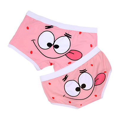 2pcs Fashion Couple Panties Set Mens Boxers Shorts Sexy Kiss Lips Women's Underwear