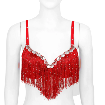 Women's Sequin Tassel Rhinestone Bra | Glamorous & Dazzling Lingerie