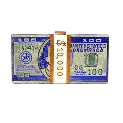 Model of a $10,000 bill with intricate details on a white background