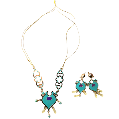 Women Jasmine Royal Jewelry Set | Crown Headband, Earrings & Pendant Necklace