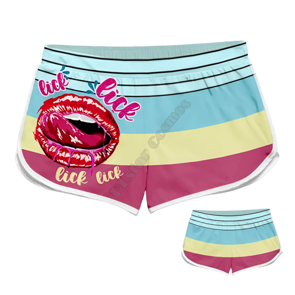 Couples Matching Flirty Message Beach Shorts featuring playful design, perfect for adult resort theme nights