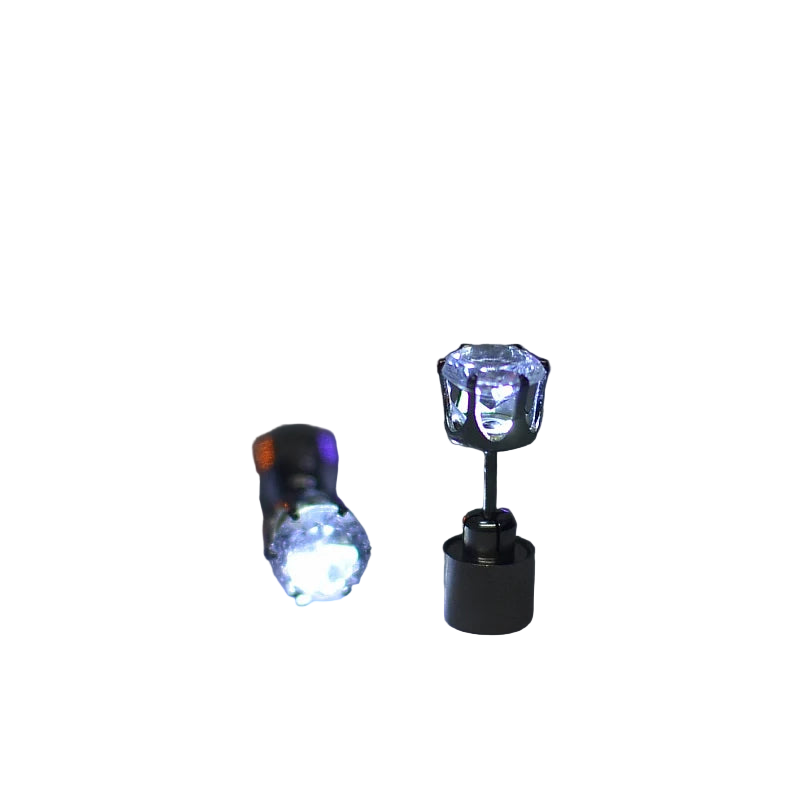 Two LED light bulbs on a dark background