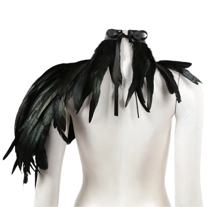 One Shoulder Shrug Shawl | Wings Choker Collar Fashion Accessory