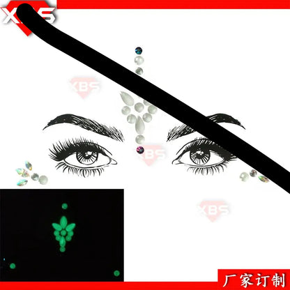 Luminous Face Gems – Glitter Rhinestone Stickers for Party & Festival