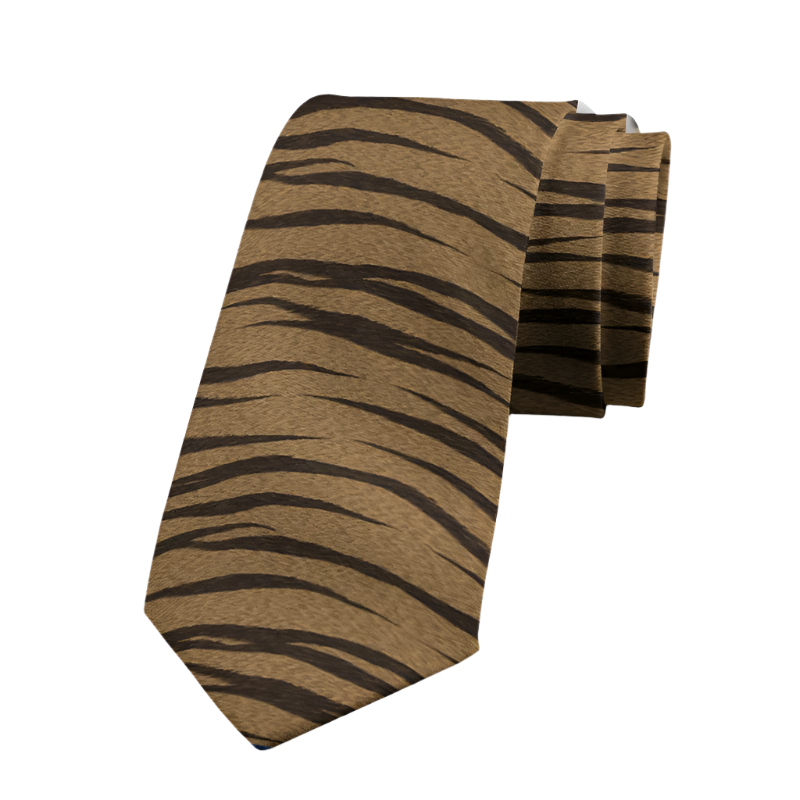 Sophisticated animal print polyester tie featuring snake and leopard patterns, 8cm width for resort formal events