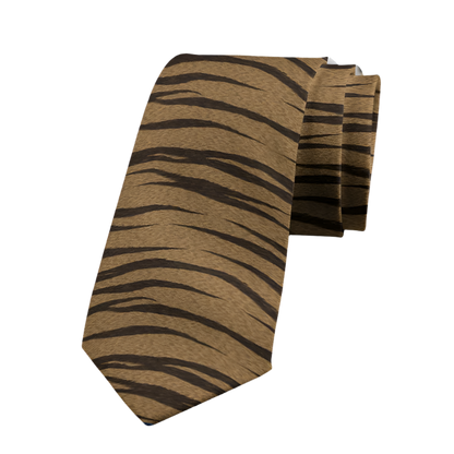 Sophisticated animal print polyester tie featuring snake and leopard patterns, 8cm width for resort formal events