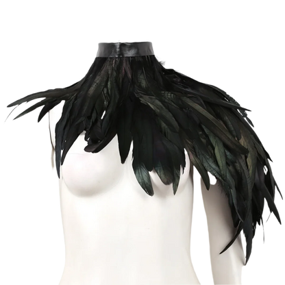 One Shoulder Shrug Shawl | Wings Choker Collar Fashion Accessory