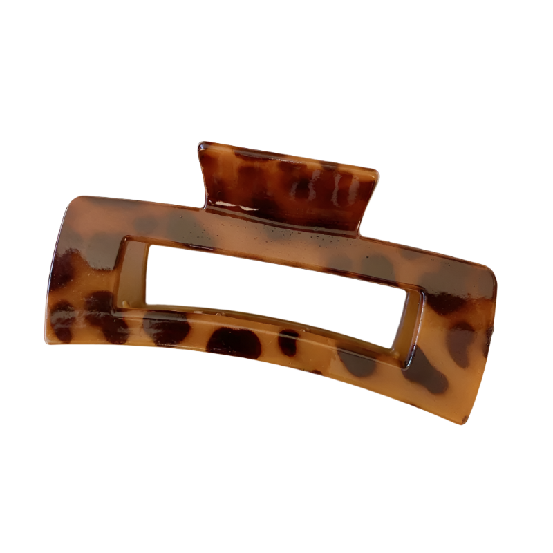 luxury leopard print resin hair clip featuring elegant acetate design and sophisticated styling for glamorous occasions