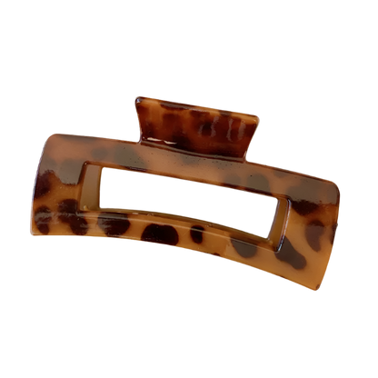 luxury leopard print resin hair clip featuring elegant acetate design and sophisticated styling for glamorous occasions