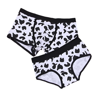 2pcs Fashion Couple Panties Set Mens Boxers Shorts Sexy Kiss Lips Women's Underwear