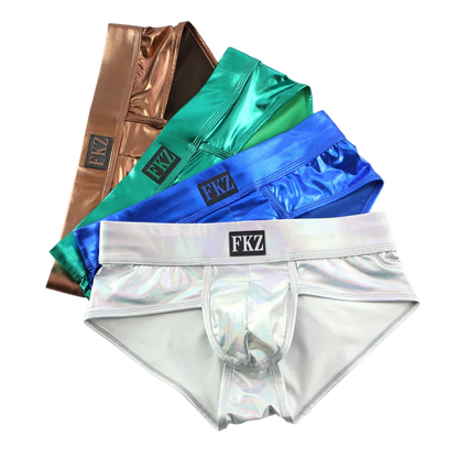 Sexy men's PU leather briefs set with stage dance gay bikini underpants design for pride resort entertainment