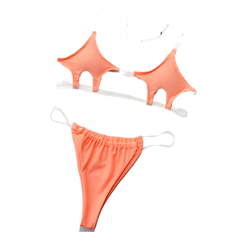  Bikini Top: A bold, bikini top with a unique cutout design, creating a striking and modern look.
