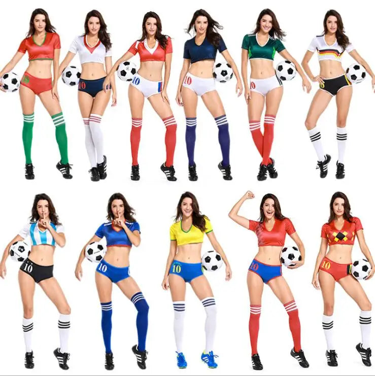 Women's sexy shorts cheerleaders team sets sports suit 11 countries