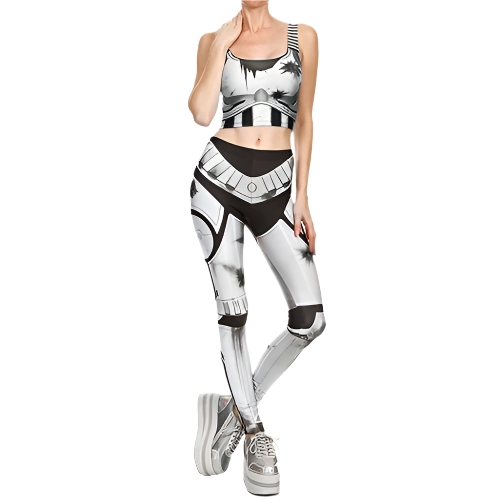 Superhero Cosplay For Women Captain Woman Croped Tops Leggings Sets