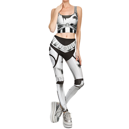 Superhero Cosplay For Women Captain Woman Croped Tops Leggings Sets