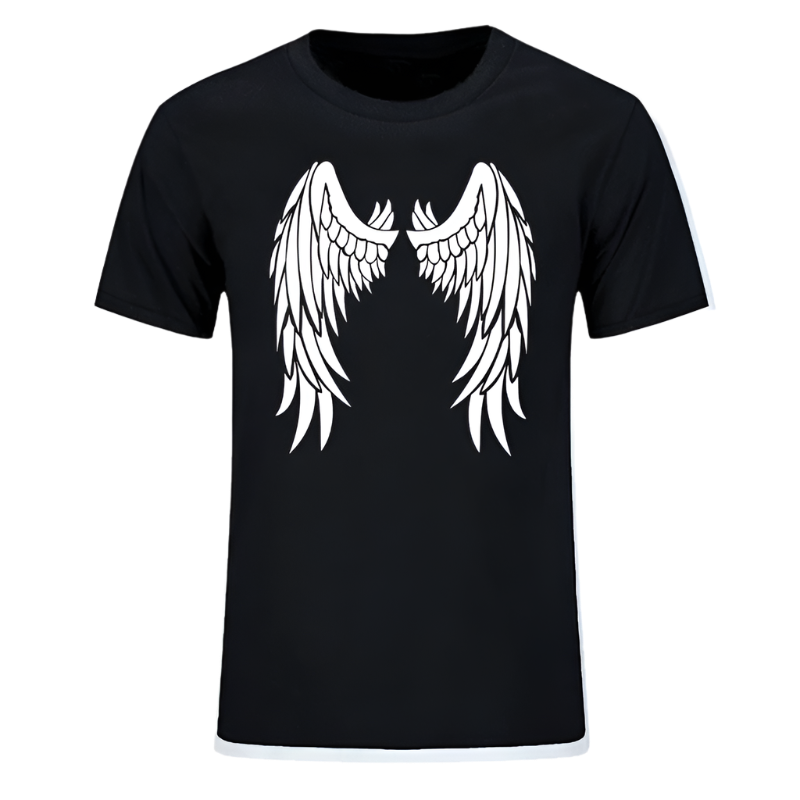 Angel Wings On Back T-Shirt | Men's Short Sleeve Graphic Tee