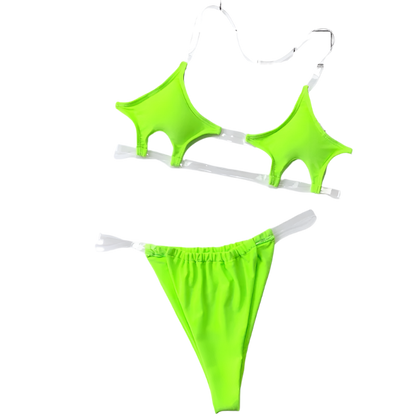  Bikini Top: A bold, bikini top with a unique cutout design, creating a striking and modern look.
