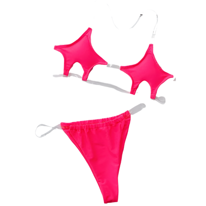  Bikini Top: A bold, bikini top with a unique cutout design, creating a striking and modern look.
