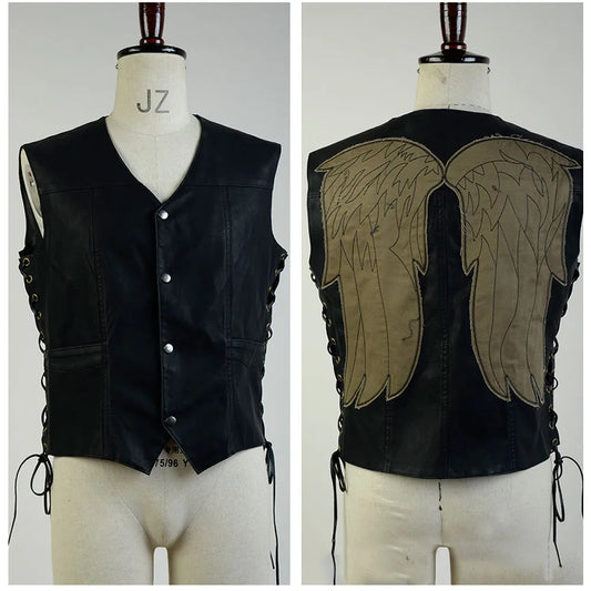 Mens Vest Angel Wings Motorcycle Vest