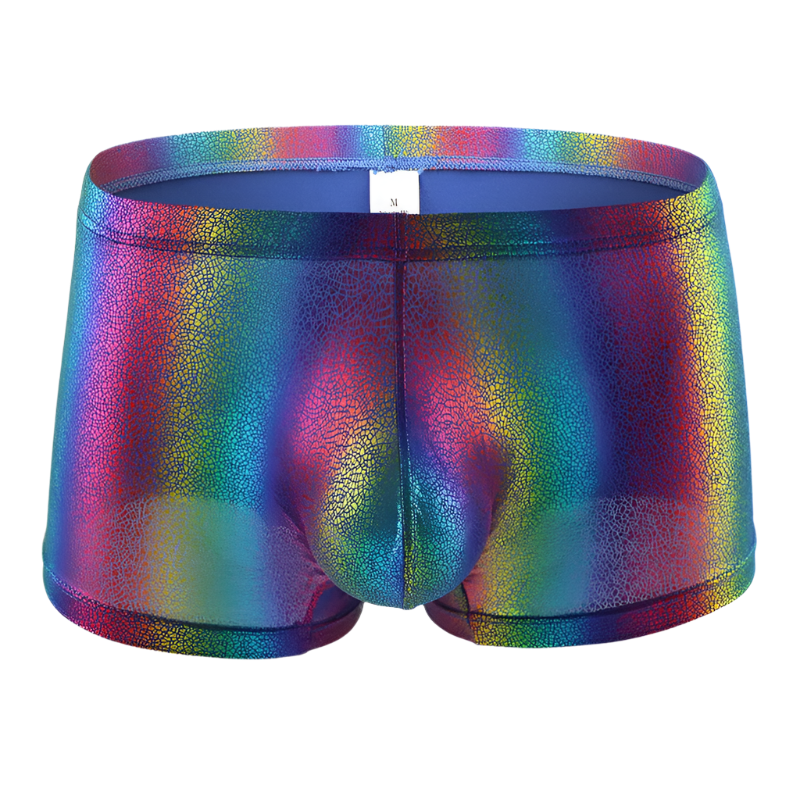 Men's rainbow striped tank tops pants boxer shorts with gay singlet stage performance undershirts lingerie clubwear design for resort entertainment