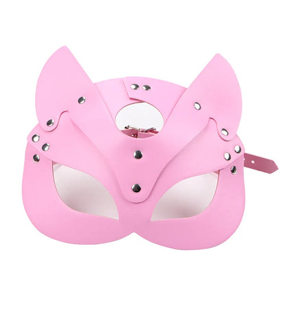 Leather Eye Mask & Collar Set – BDSM Fetish Cosplay Accessories for Women, Masquerade Party
